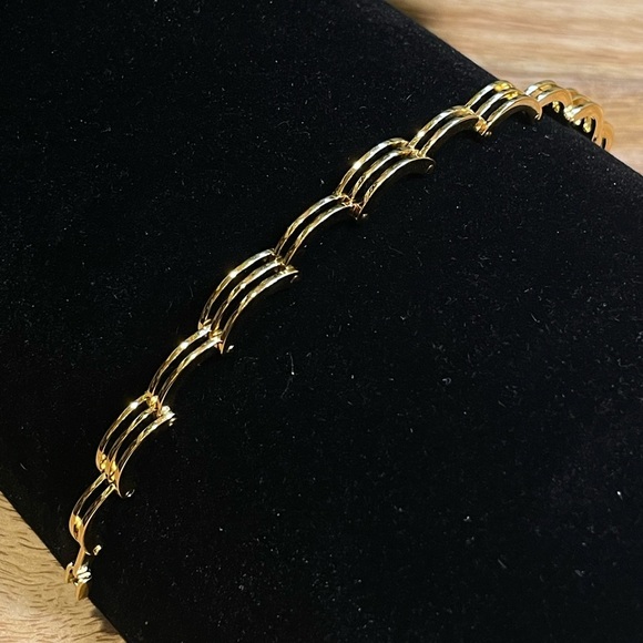 Vintage Deadstock 24KT Gold Filled Gate Link 7” Bracelet - Picture 8 of 8